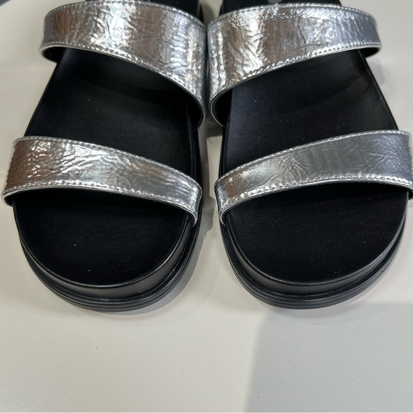 Calvin Klein NWOT Women’s Explore Footbed Slide Sandals size 5 Silver straps - Picture 3 of 8